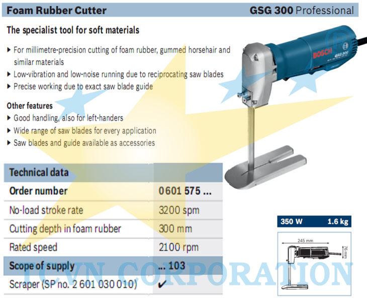 BOSCH GSG 300 Professional foam rubber cutter
