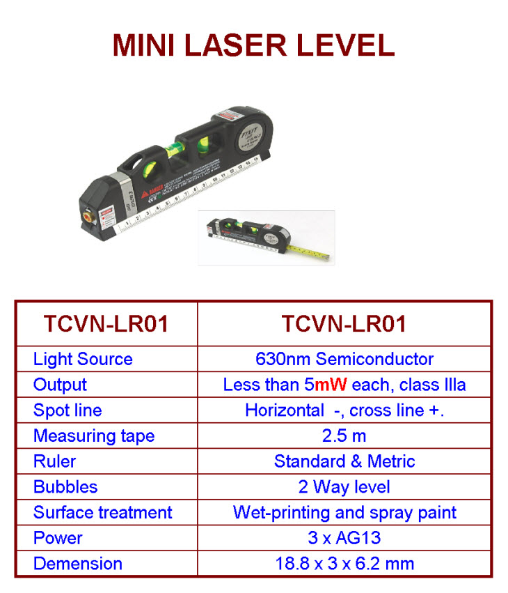 Quét Tia Laser (Laser Level) TCVN-LR01 (Ảnh 1)