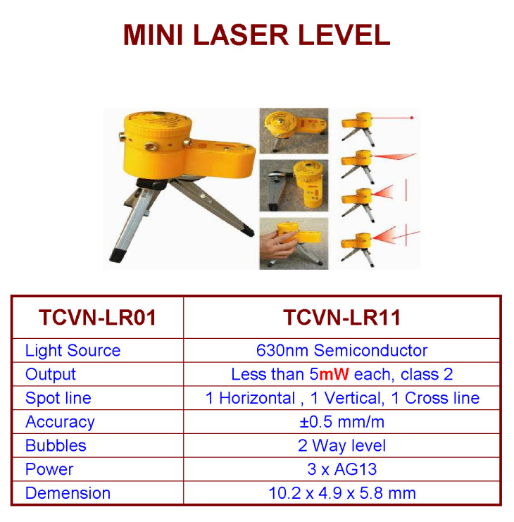 Quét Tia Laser (Laser Level) TCVN-LR11 (Ảnh 1)